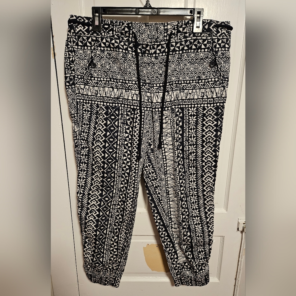 Loft geometric cotton pants Size 8